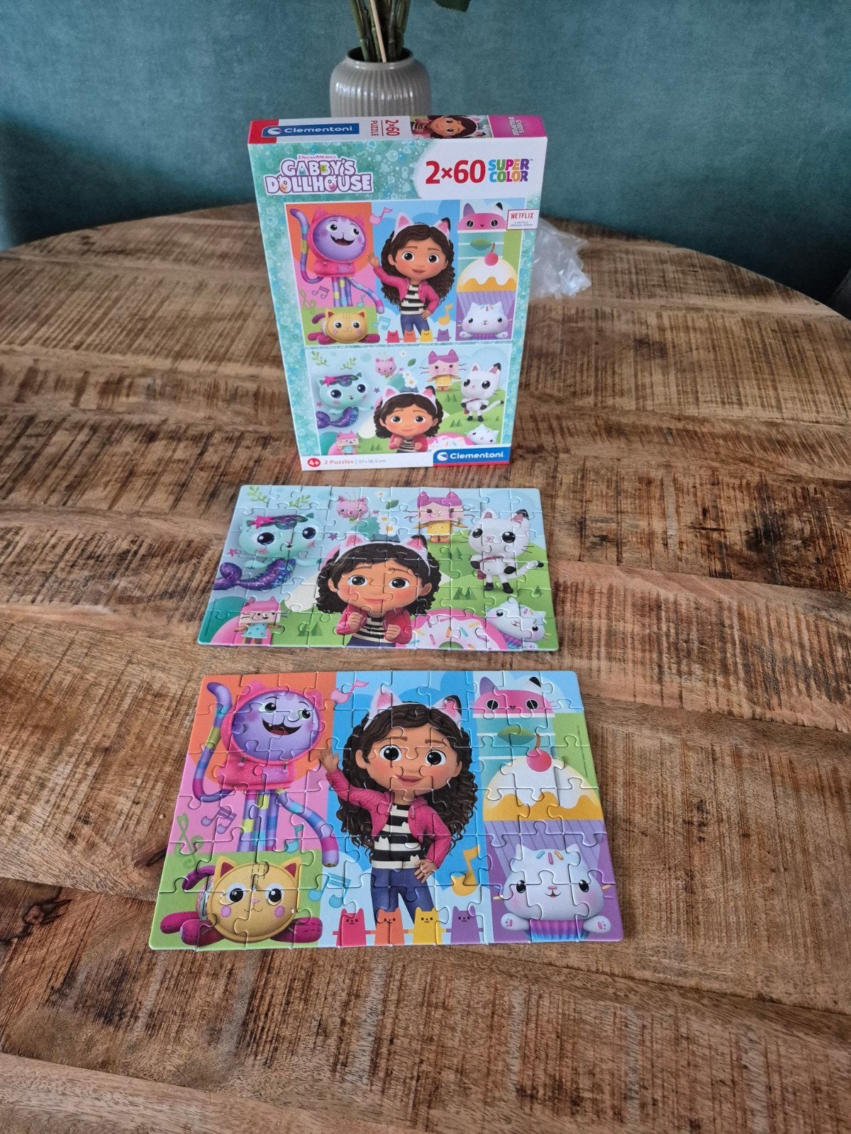 Gabby's Poppenhuis Puzzel 2x60 stukjes, Ophalen of Verzenden, Meer dan 50 stukjes, Gebruikt, 4 tot 6 jaar