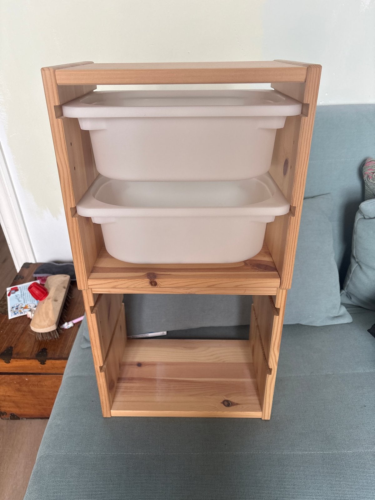 Houten opbergrek met bakken - IKEA Trofast stijl, Ophalen of Verzenden, Gebruikt