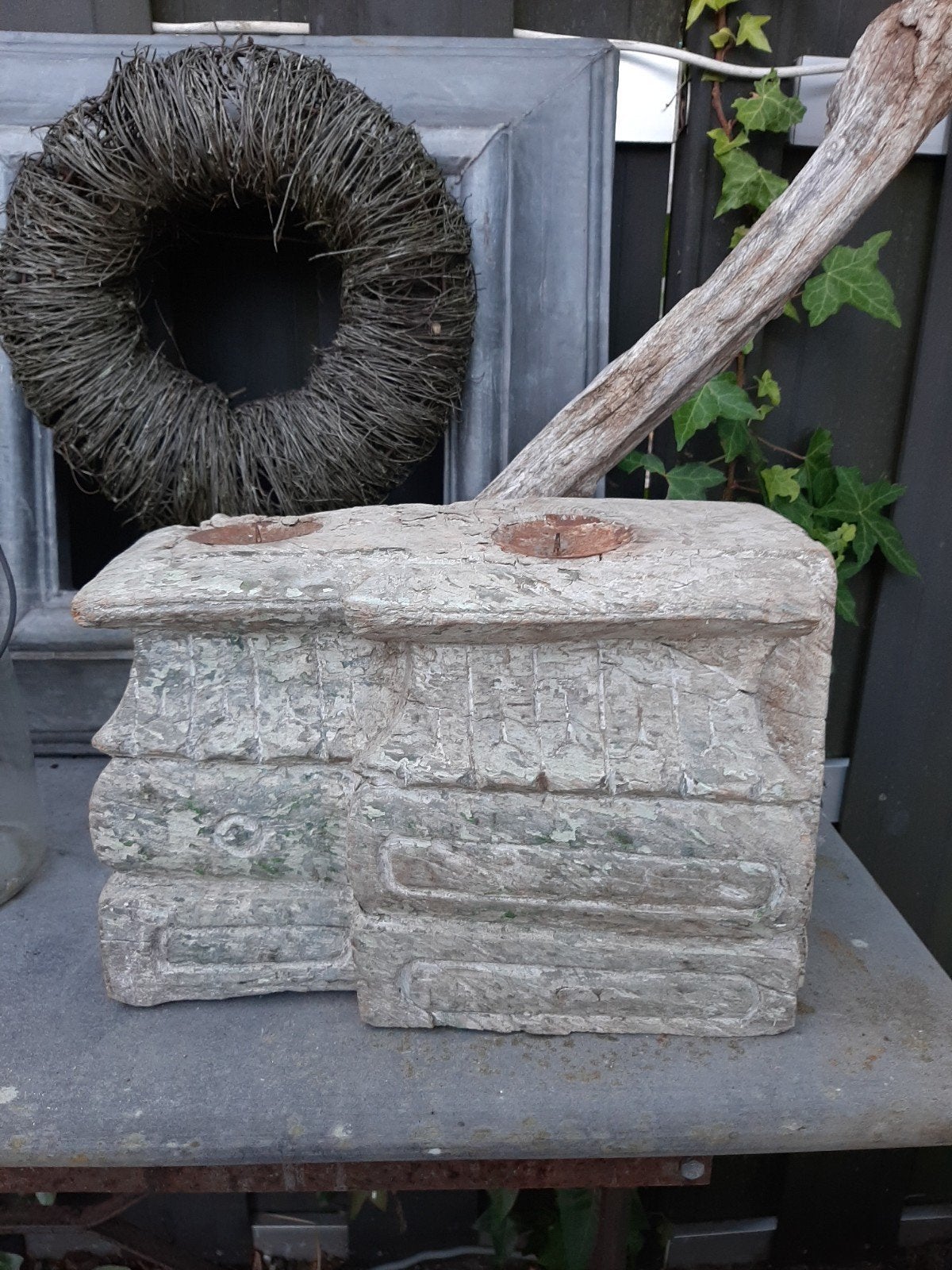 stenen ornament uit India, Ophalen, Gebruikt