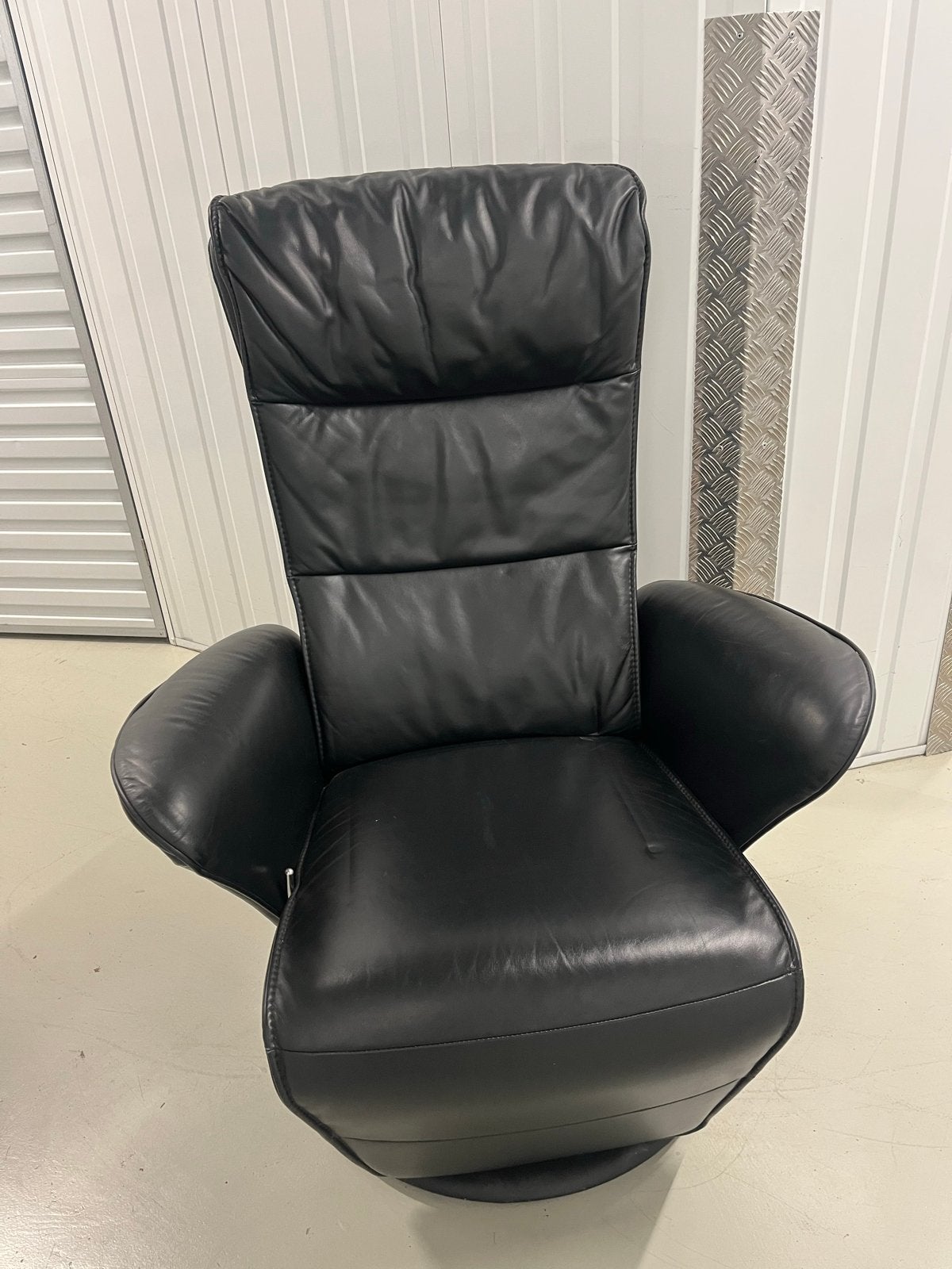 Topform Relaxstoel - Zwart Leer - Zeer Goede Staat, Ophalen, Zo goed als nieuw, Leer, 50 tot 75 cm