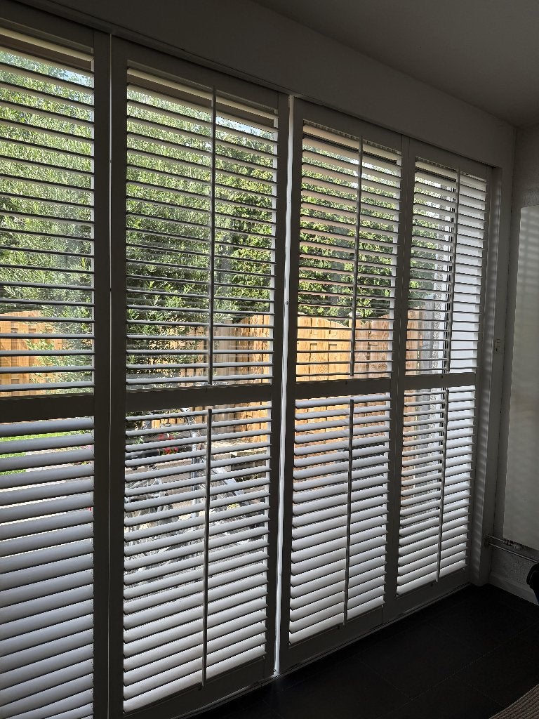 Rails shutters zonder rails 240x70cm, Ophalen, Gebruikt, Hout
