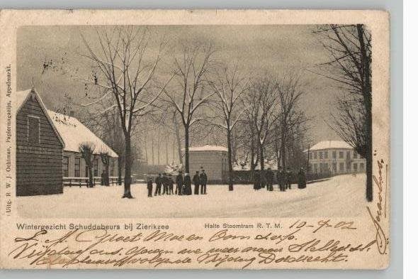 Schuddbeurs Halte Stoomtram R.T.M. Wintergezicht st 1902
