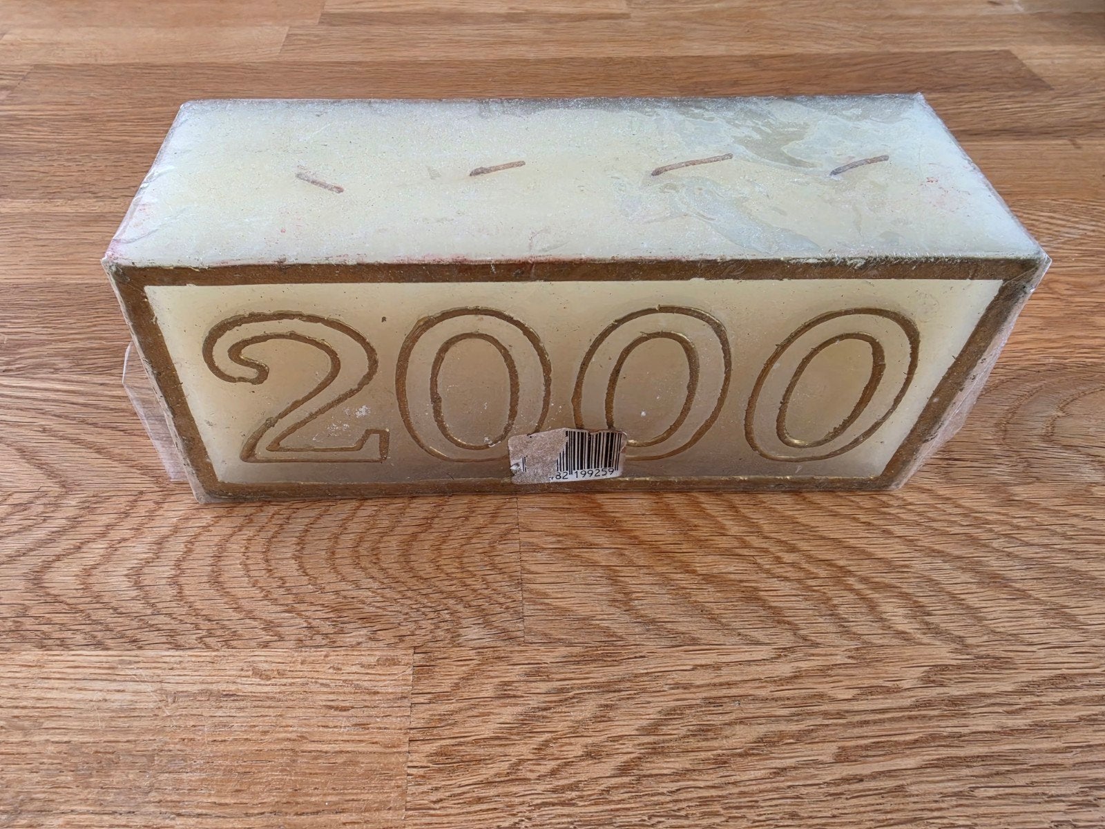 Millinium Nieuwjaar Kaars 2000 - Decoratieve Kaars, Ophalen of Verzenden, Crème, Kaars, Was