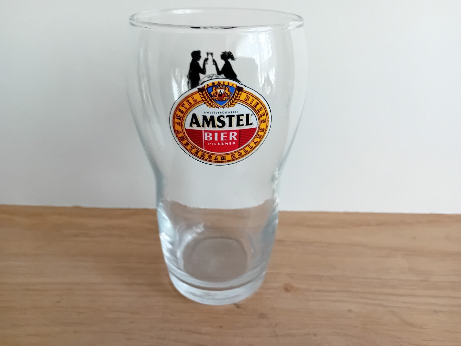 Amstel glas nummer 20 met achteropdruk, Verzamelen, Ophalen of Verzenden, Zo goed als nieuw, Glas of Glazen, Amstel