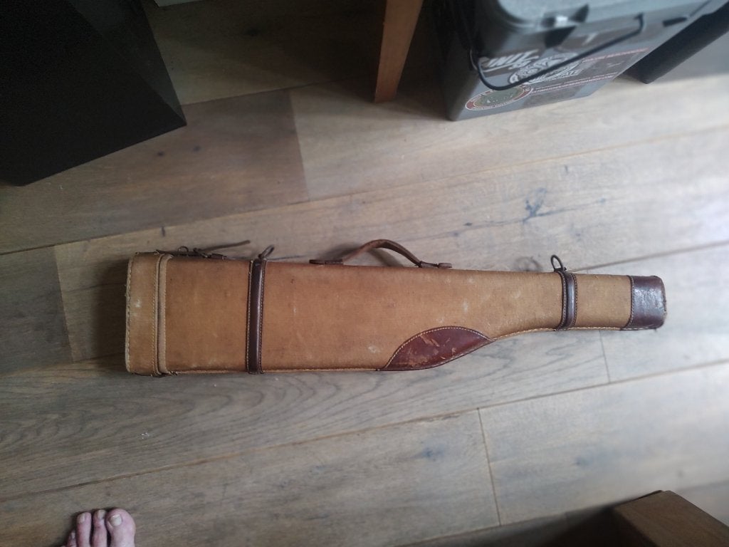 antieke geweerkoffer voor dubbelloops jachtgeweer, Ophalen of Verzenden, Overige soorten, Overige gebieden, Overige typen