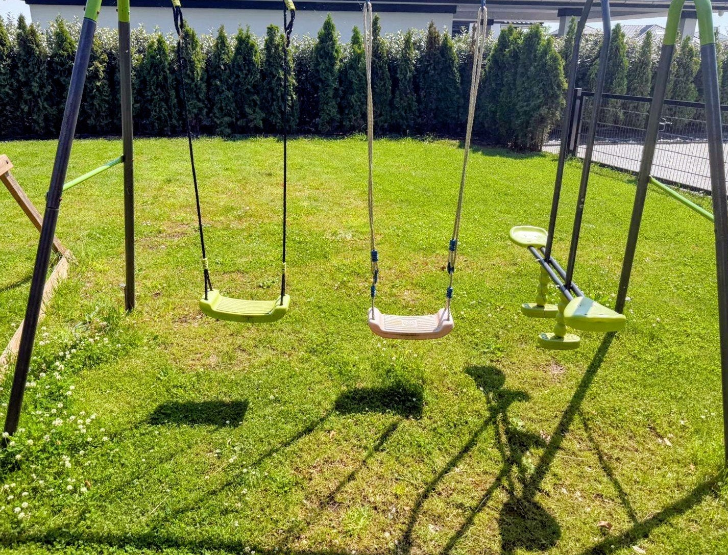 HOMCOM Kinderschommel Tuinschommel met Klimtouwladder en Wip, Ophalen, Nieuw, Schommel