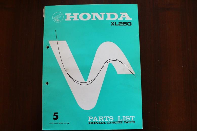 Honda XL250 1977 motorcycle parts list XL250, Ophalen of Verzenden, Honda