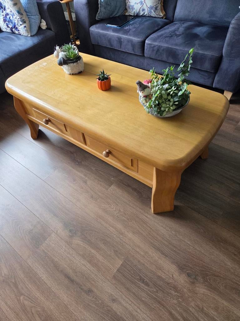 Salontafel blank Eiken, Ophalen, 100 tot 150 cm, 50 tot 100 cm, Minder dan 50 cm