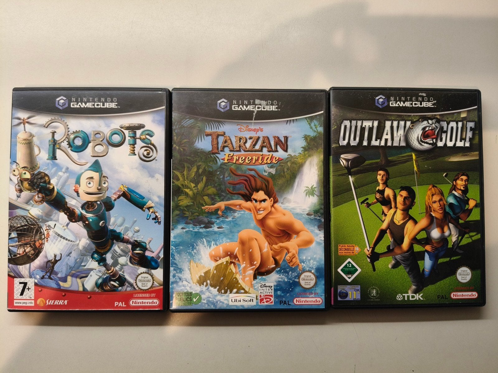 Nintendo GameCube games: Outlaw Golf, Tarzan, Robots, 3 spelers of meer, Ophalen of Verzenden, Sport, Vanaf 3 jaar