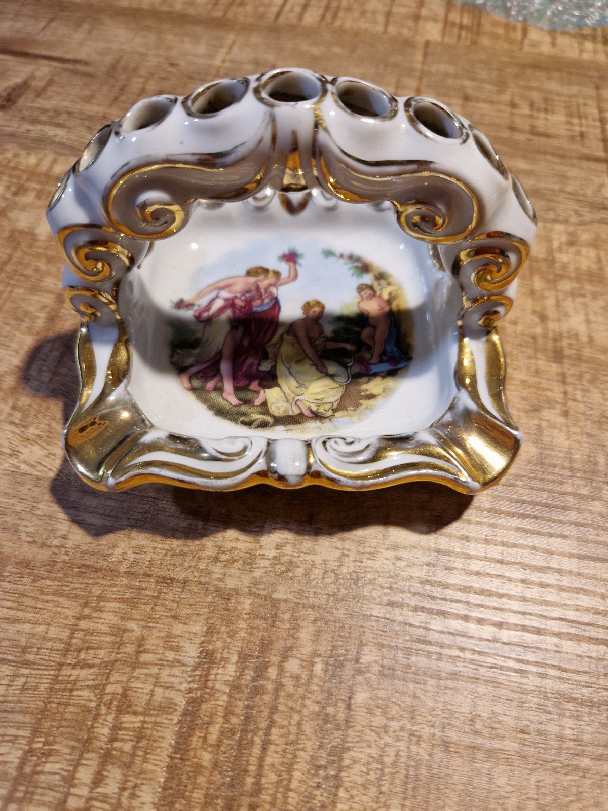 Antieke Limoges P. Pastaud Porseleinen Penhouder/Vaasje, Antiek en Kunst, Ophalen of Verzenden