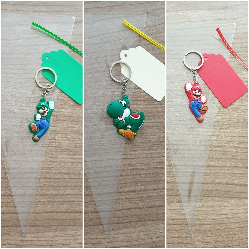 Sleutelhangers, puntzakje, label: o.a pokemon, mario, donald, Ophalen of Verzenden, Nieuw, Feestartikel, Verjaardag