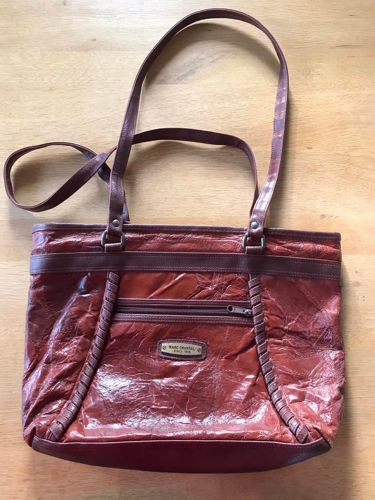 Vintage Bruine tas merk Marc Chantal, Ophalen of Verzenden, Gebruikt, Bruin, Handtas