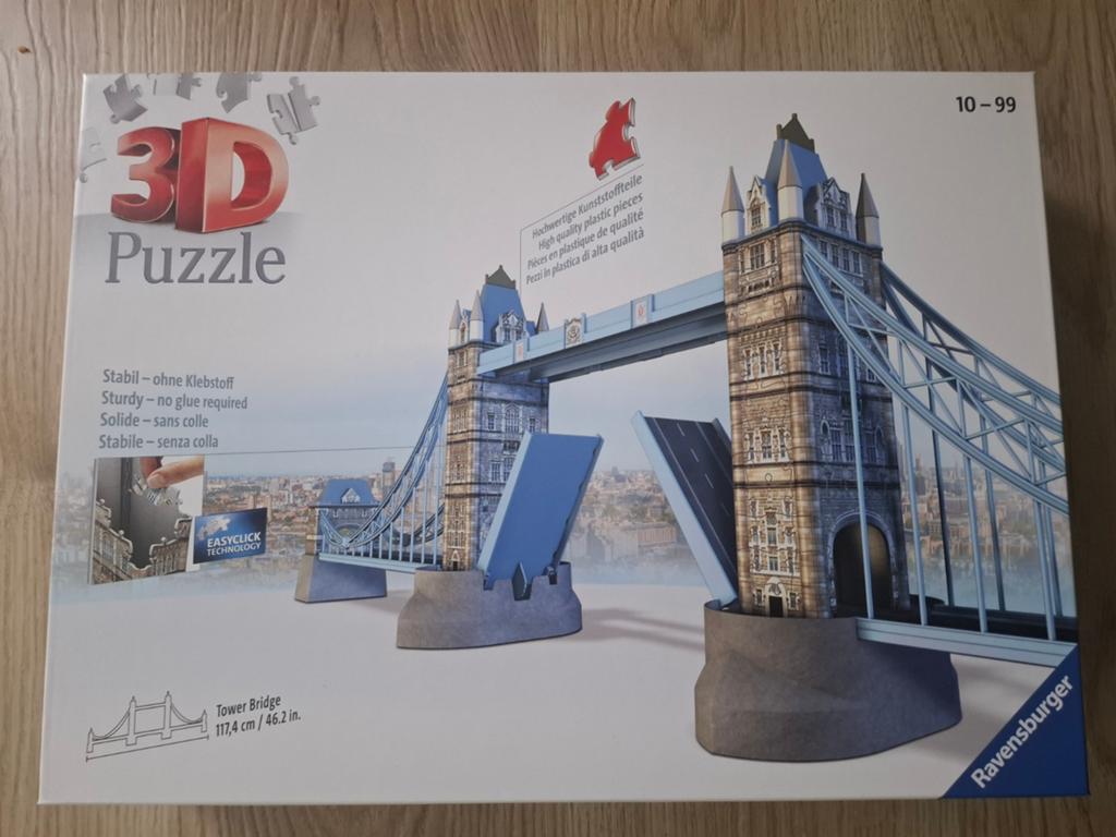 Ravensburger 3D puzzel – Tower Bridge – 216 stukjes, Ophalen of Verzenden, Nieuw, Groter dan 1:32