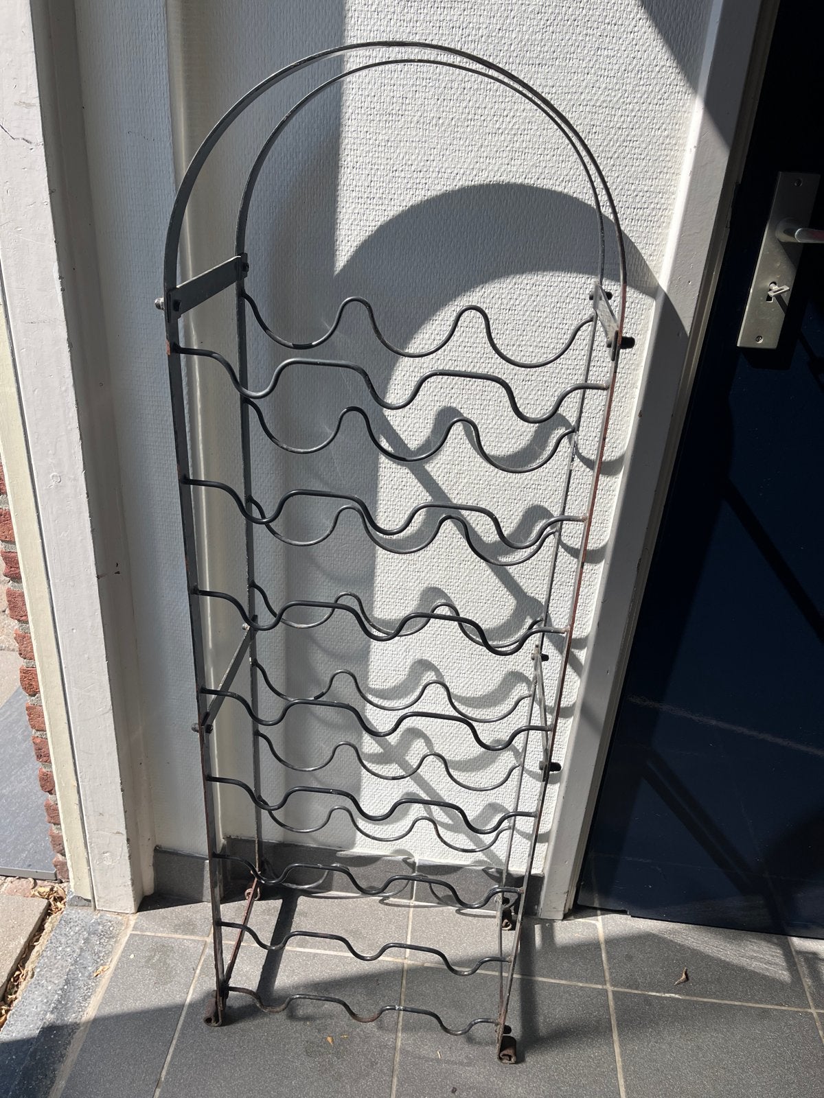 Wijnrek metaal 120 cm hoog, Ophalen, Gebruikt, Metaal, 25 flessen of meer