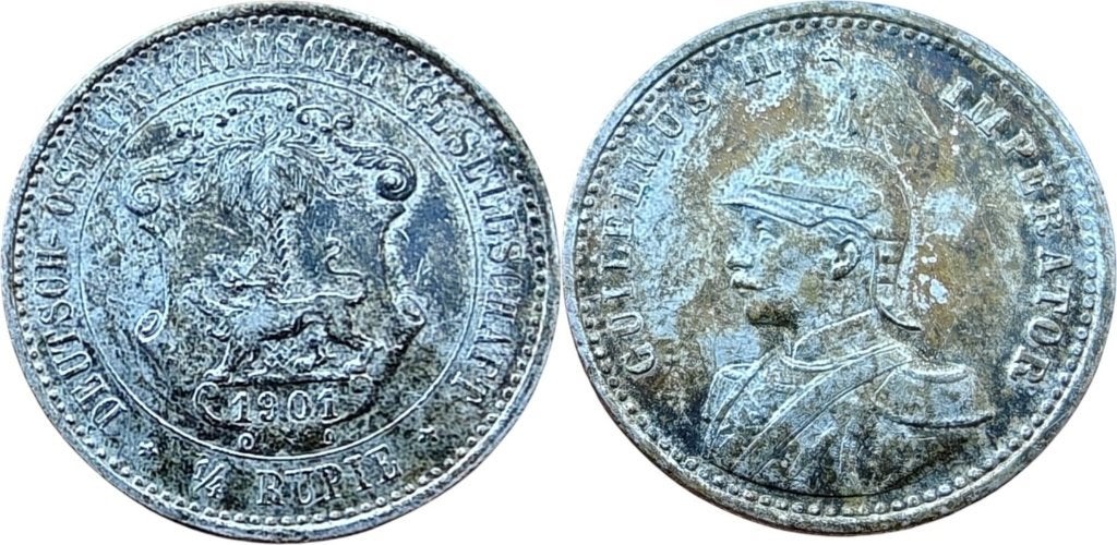 1/4 rupie 1901, Duits-Oost-Afrika, Wilhelm II, Postzegels en Munten, Ophalen of Verzenden, Tanzania, Losse munt, Zilver