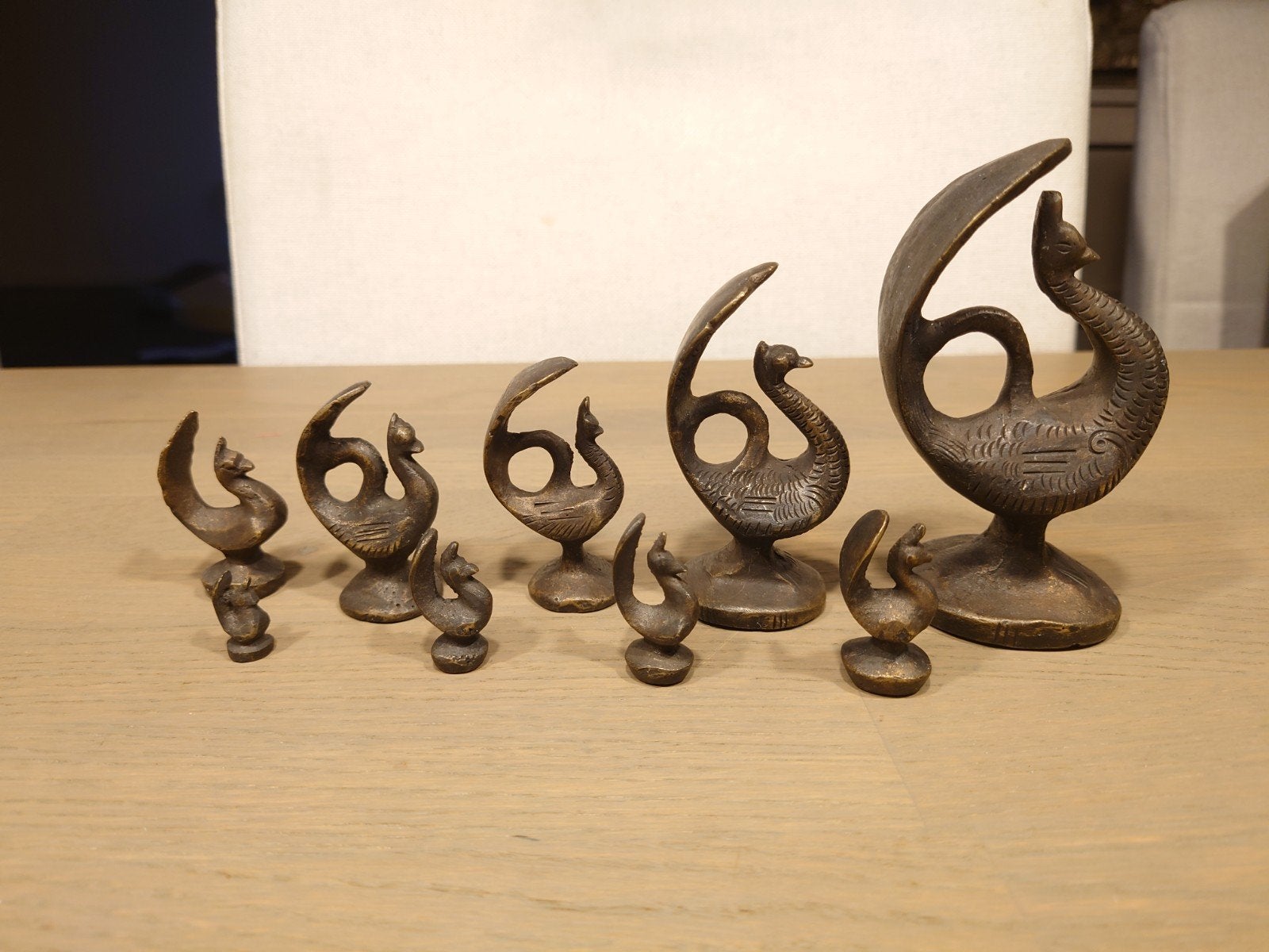 Opiumgewichten brons bronzen pauw antiek, Ophalen of Verzenden, Brons