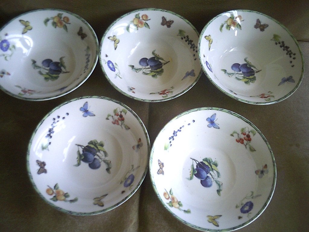 Janneke Brinkman Fruit en Flower 5 puddingschaaltjes, Huis en Inrichting, Keuken | Servies, Overige merken, Ophalen of Verzenden