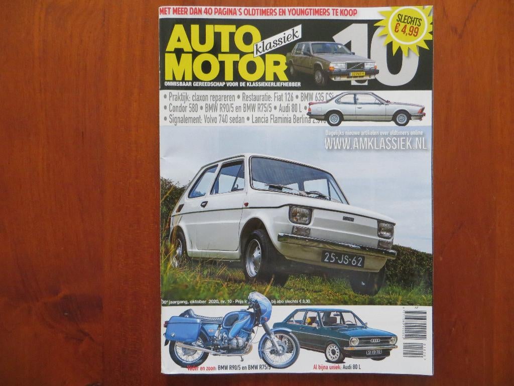 Auto Motor Klassiek 10 2020 Fiat 126, BMW 635 CSi, Volvo 740, Ophalen of Verzenden, Nieuw, Volvo
