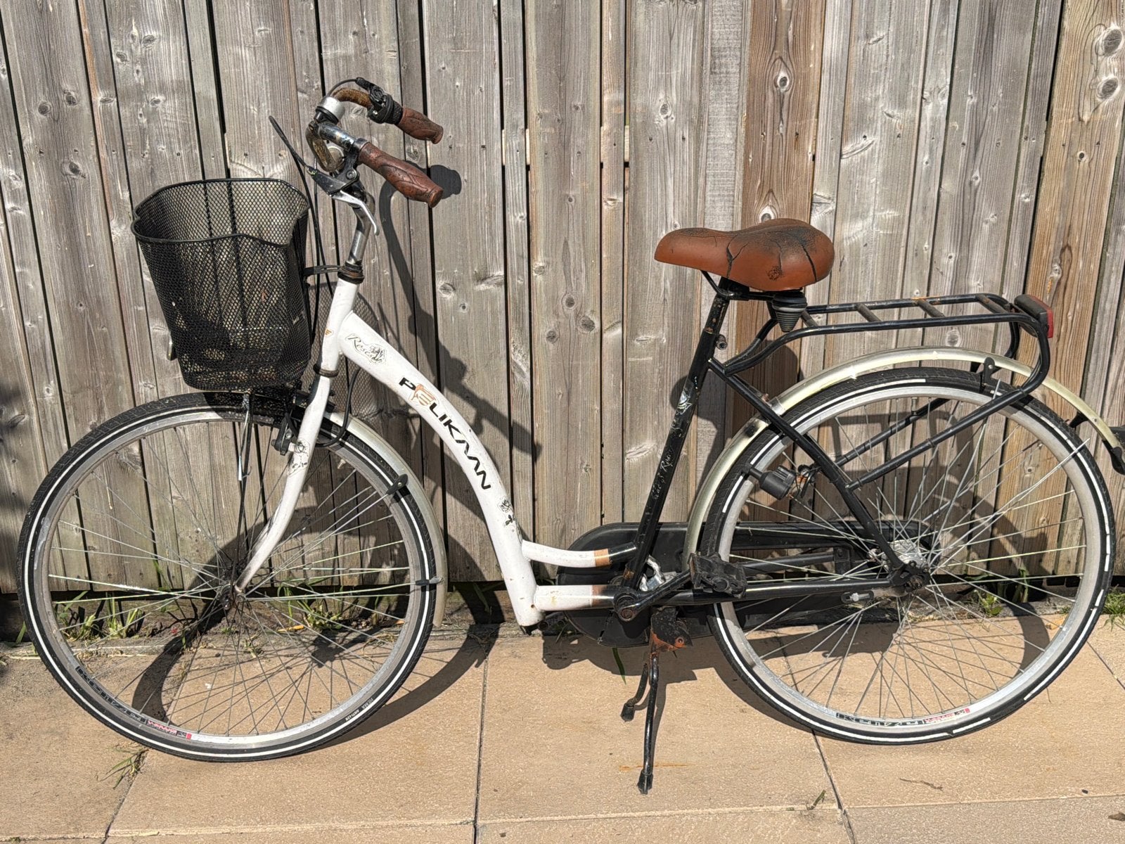 Pelikaan damesfiets met mandje en bagagedrager, Overige merken, Velgrem, Ophalen of Verzenden, 53 tot 56 cm