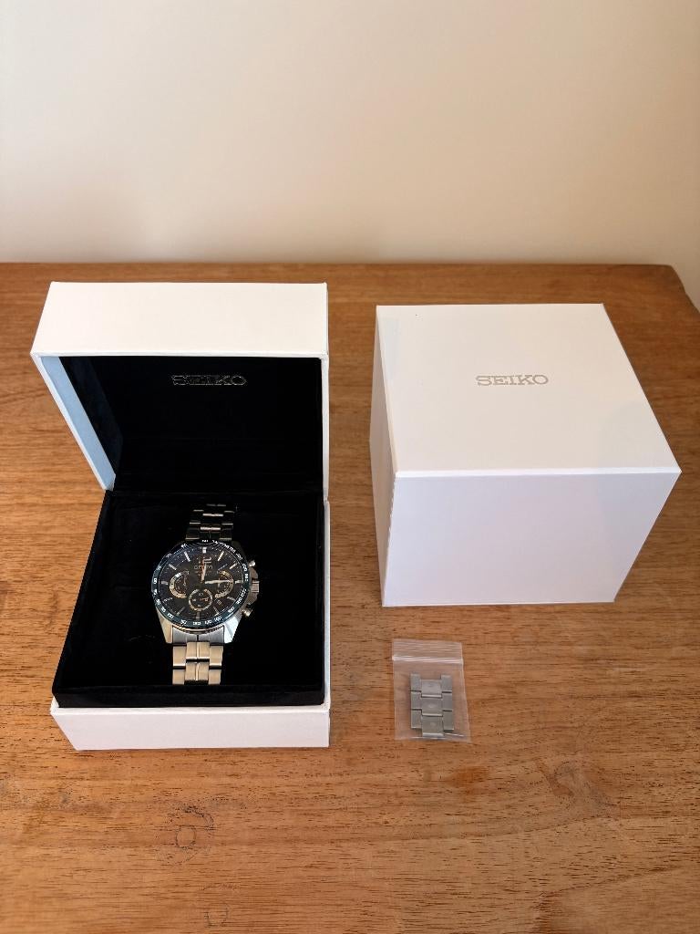 Seiko Chronograph horloge 8T63-00J0 nieuw in originele doos, Staal, Verzenden, Polshorloge, Nieuw