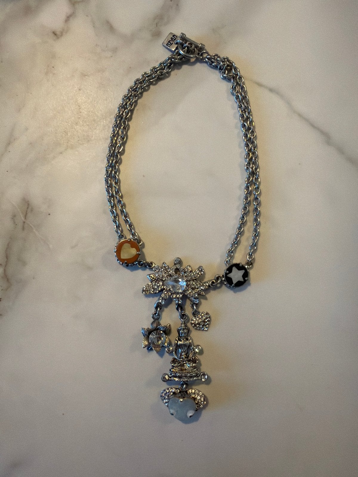 Otazu ketting met Boeddha en kristallen, Met kristal, Overige materialen, Ophalen of Verzenden, Zo goed als nieuw