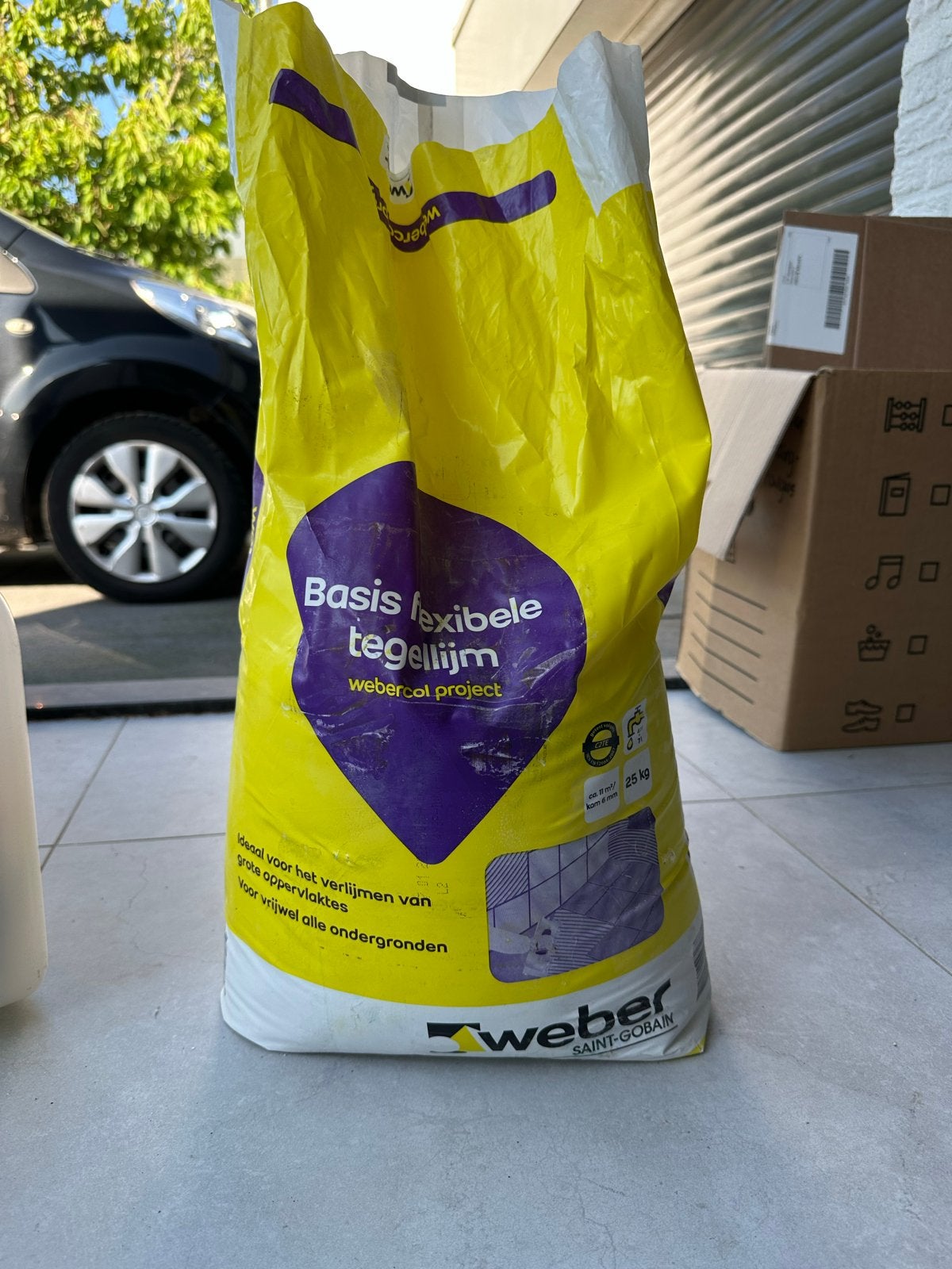 Weber Basis Flexibele Tegellijm grijs 25 kg, Ophalen, Overige materialen, Overige typen, Nieuw