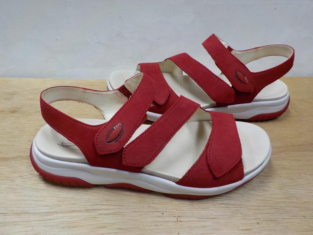Rode Rollingsoft sandalen maat 40 1/2, Kleding | Dames, Schoenen, Zo goed als nieuw, Sandalen of Muiltjes, Rood, Ophalen of Verzenden