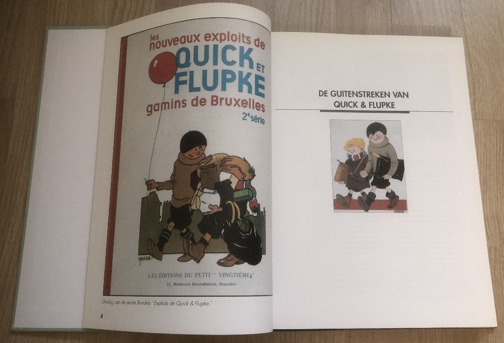 KUIFJE - DE GUITENSTREKEN VAN QUICK&FLUPKE/LEO EN LEA, Eén stripboek, Ophalen of Verzenden, Zo goed als nieuw, Hergé