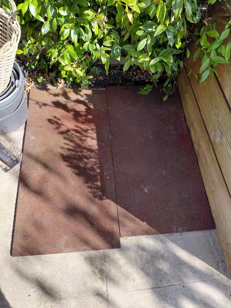 4 rubberen tegels, Tuin en Terras, Tegels en Klinkers, Ophalen, Rubber, Overige typen