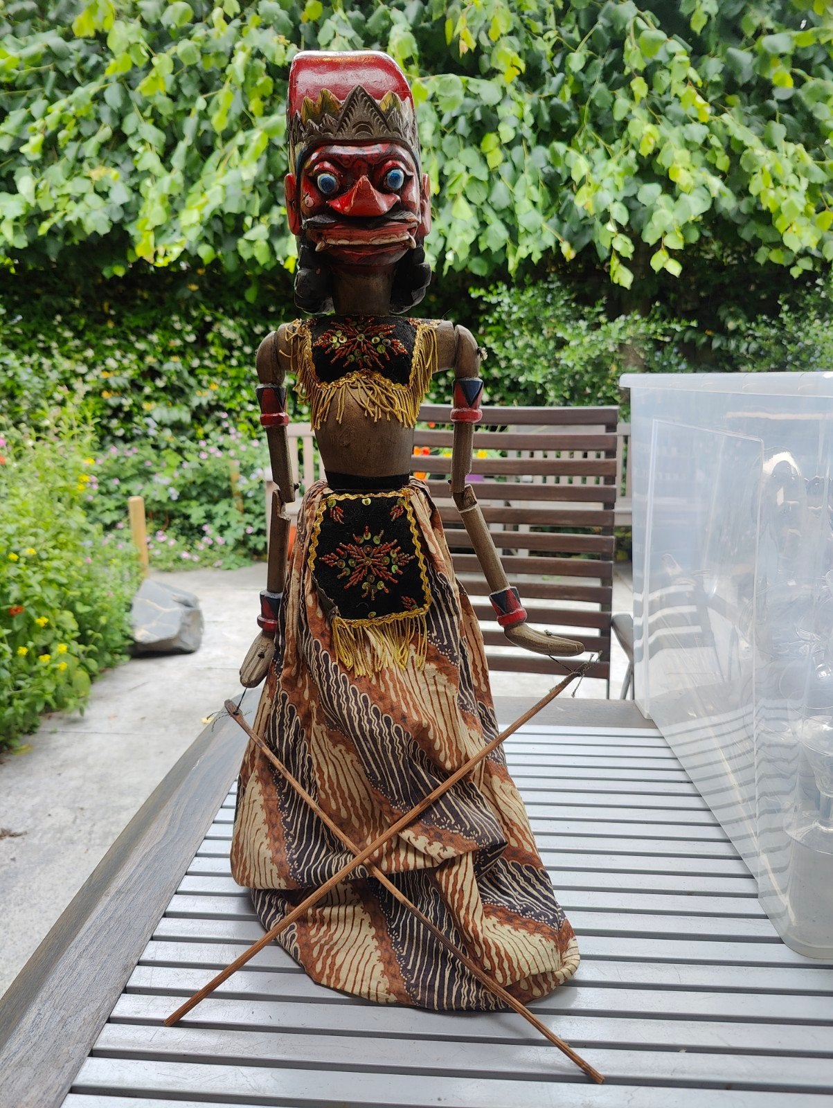 Vintage Indonesische Wayang Golek pop - Handgemaakt, Ophalen of Verzenden