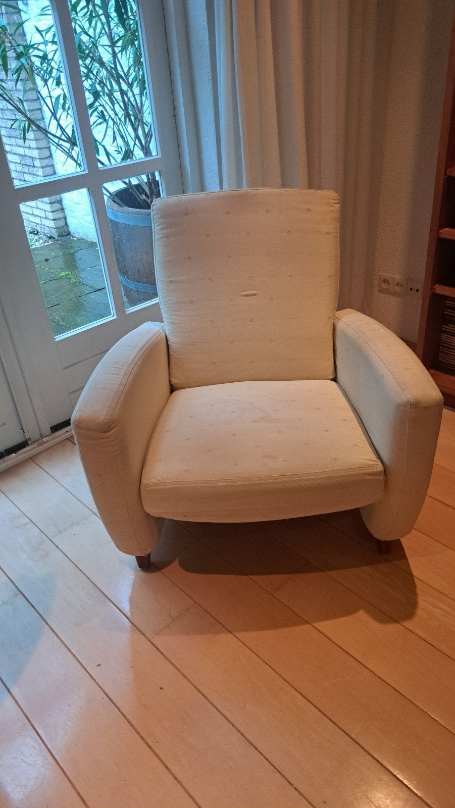 Design fauteuil van Minotti, Ophalen, Gebruikt, 75 tot 100 cm, 50 tot 75 cm