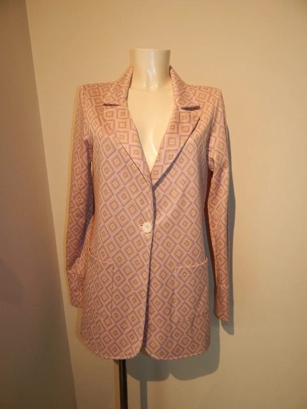 Studio Anneloes mooie blazer pastel tinten trendy motief S, Maat 38/40 (M), Verzenden, Zo goed als nieuw, Jasje
