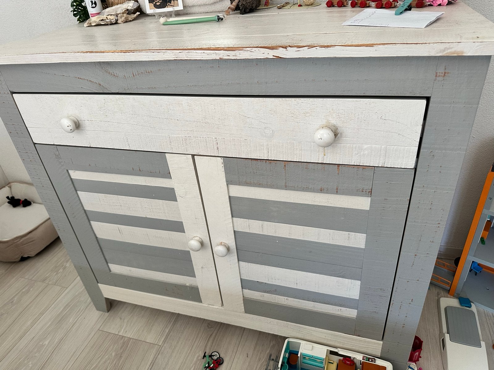 Commode Kids Beach Grijs Wit - Gebruikt, Ophalen, Gebruikt, 50 tot 70 cm, 100 cm of meer