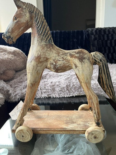 Houten Paardje ,decoratief, Verzenden, Nieuw, Hout, Landelijk