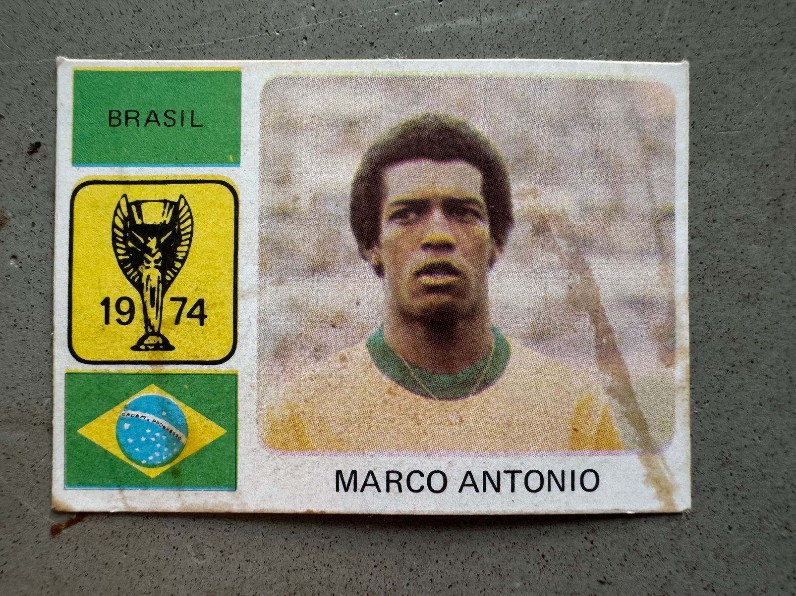 Monty Gum WK 74 Cup Football 1974 Marco Antonio (Brasil), Verzenden, Zo goed als nieuw, Buitenlandse clubs, Spelerskaart