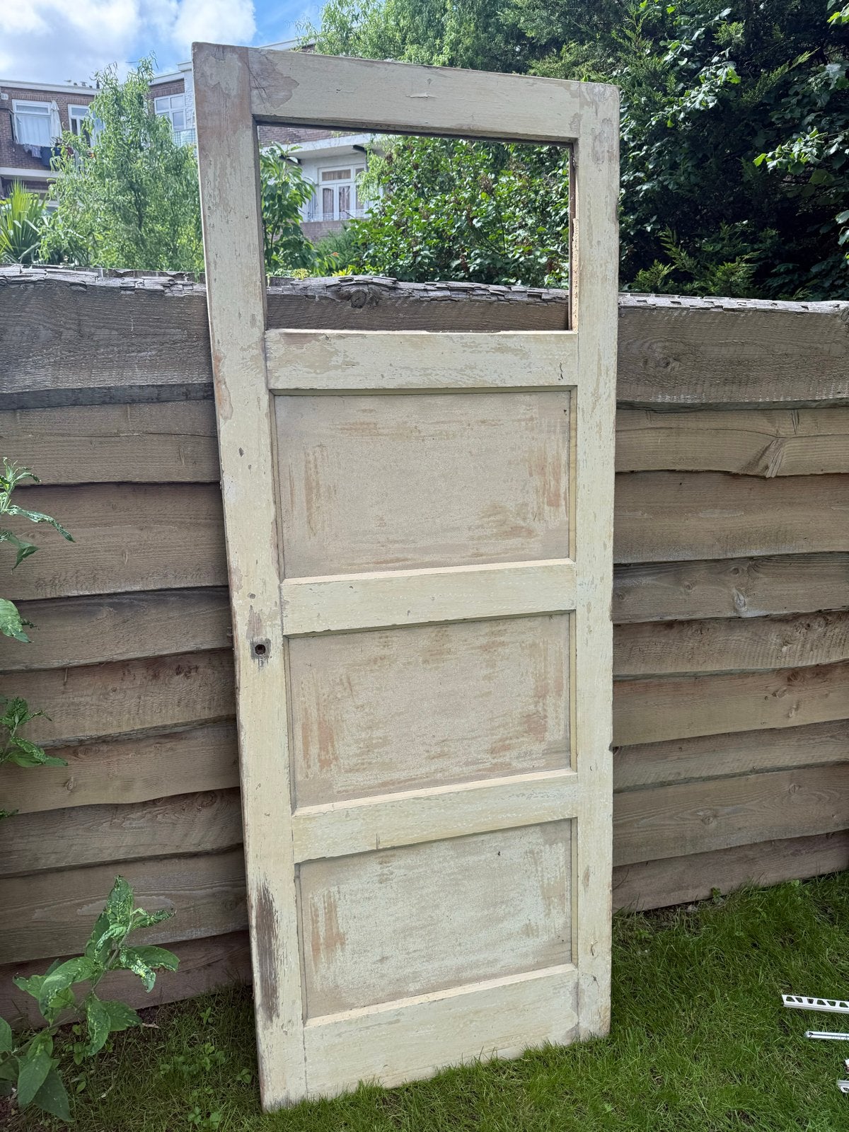 Jaren '30 4-vaks paneeldeur, Ophalen, Gebruikt, 80 tot 100 cm, Binnendeur
