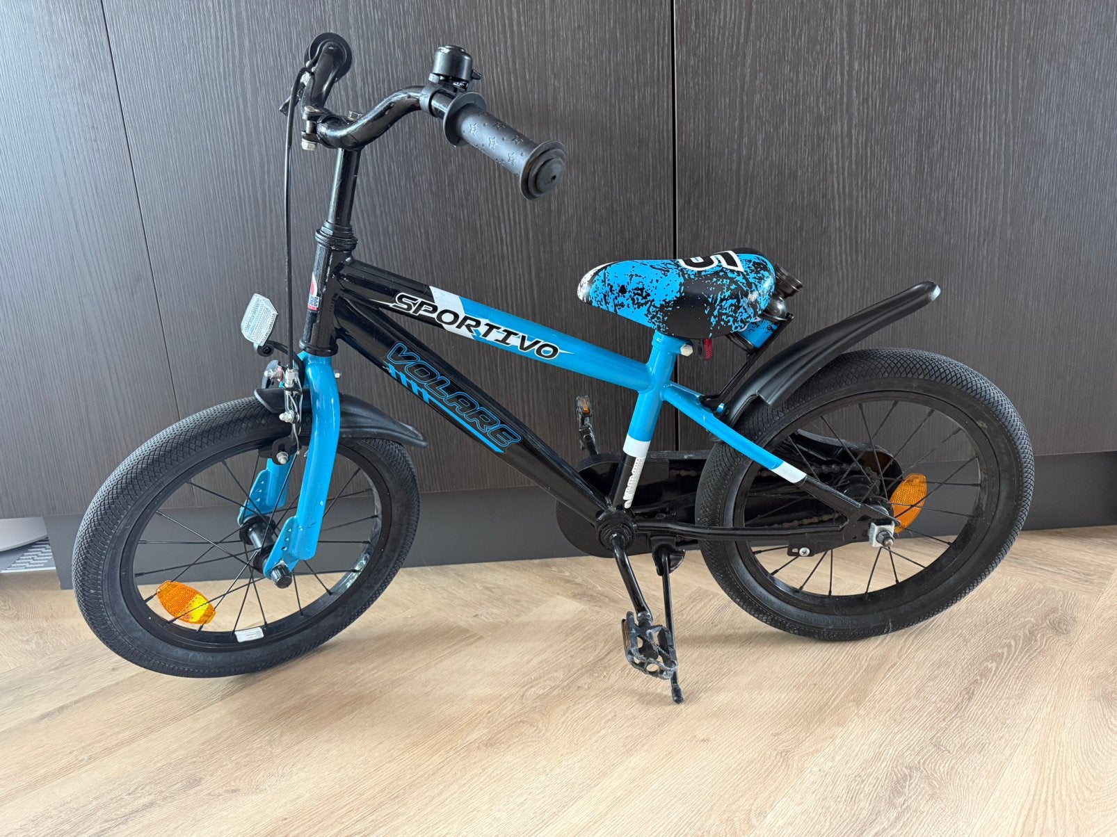 Volare Sportivo 16 inch jongensfiets – blauw/zwart, Ophalen, Zo goed als nieuw, Staal, 16 tot 20 inch