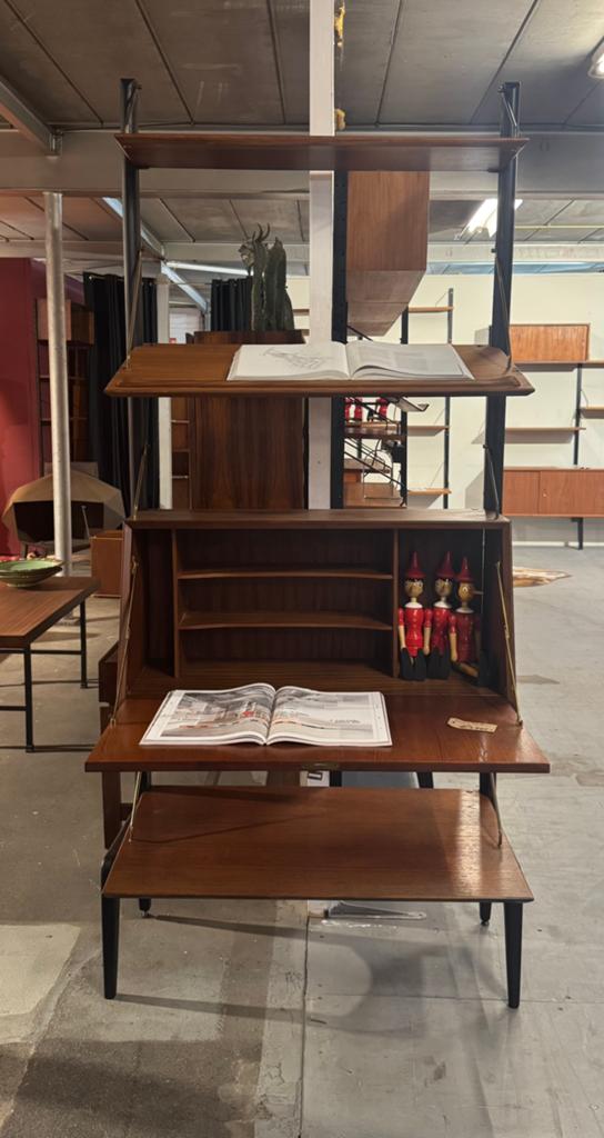 Louis van Teeffelen voor WeBe vintage modulair wandsysteem, Gebruikt, 200 cm of meer, Teakhout, Ophalen of Verzenden