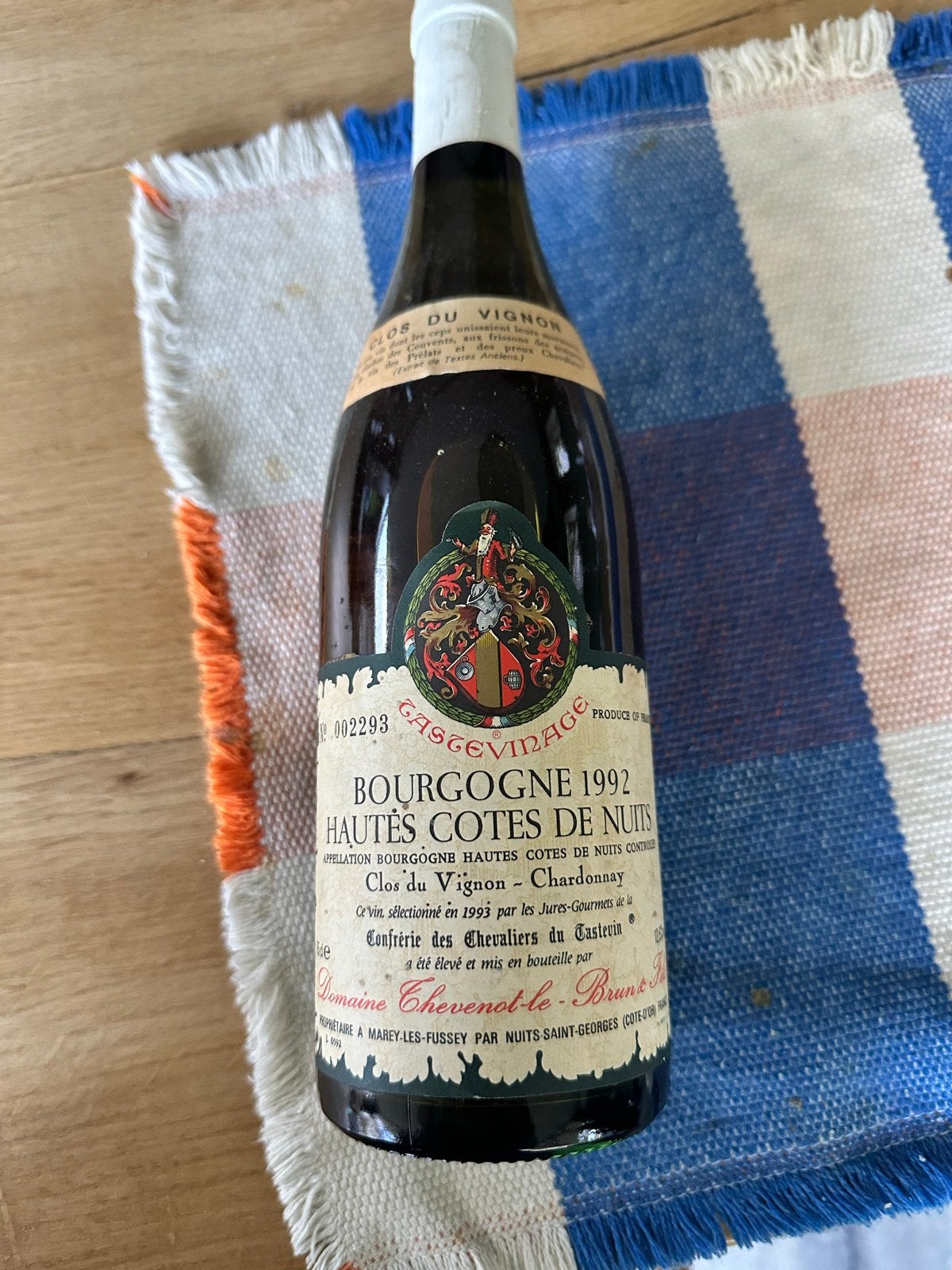 Bourgogne Hautes Cotes de Nuits 1992 - Chardonnay, Frankrijk, Nieuw, Ophalen of Verzenden, Witte wijn