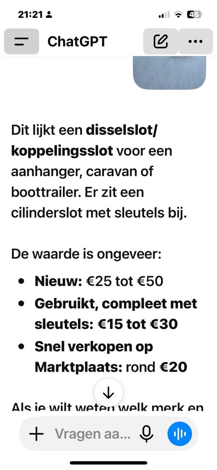 Disselslot, Ophalen, Nieuw