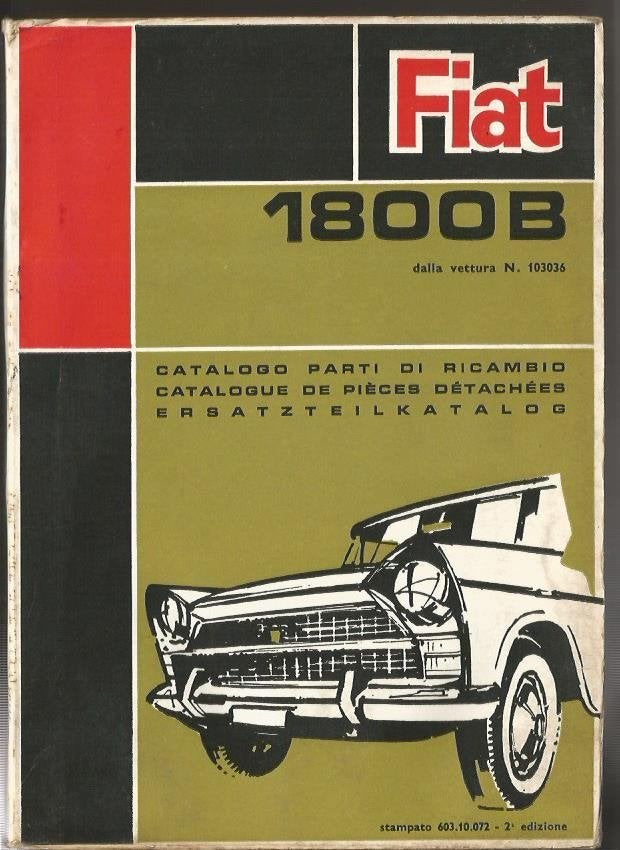 Fiat 1800 onderdelen boek carroserie 1961, Verzenden