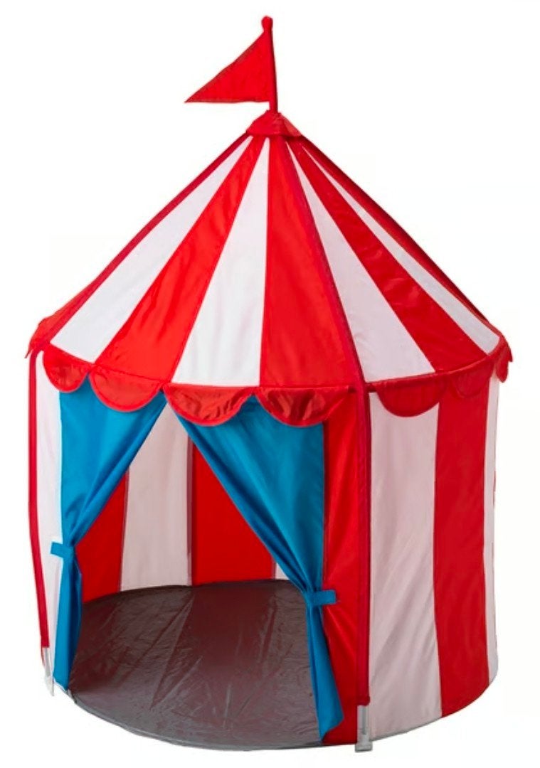 Rood-wit gestreepte speeltent met vlaggetje van Ikea, Kinderen en Baby's, Speelgoed | Speeltenten, Ophalen, Gebruikt