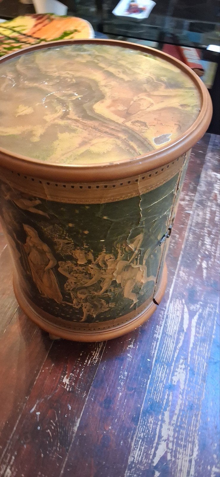 Vintage Jaren '30 Bartafel met Klassieke Afbeeldingen, Ophalen