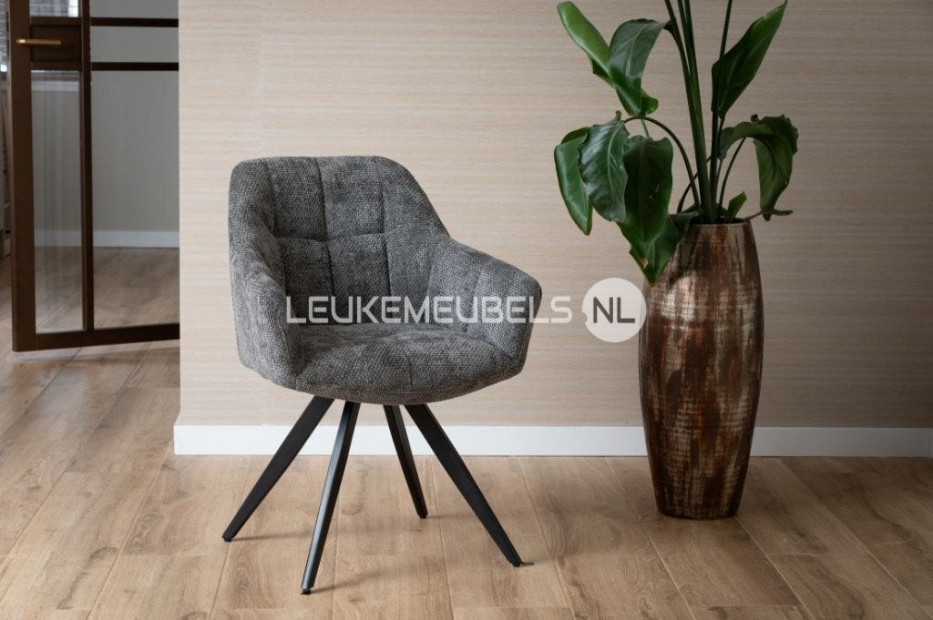 Eetkamerstoel Beauty 3 kleuren weefstof 180 graden draaibaar, Blauw, Nieuw, Ophalen of Verzenden, Stof
