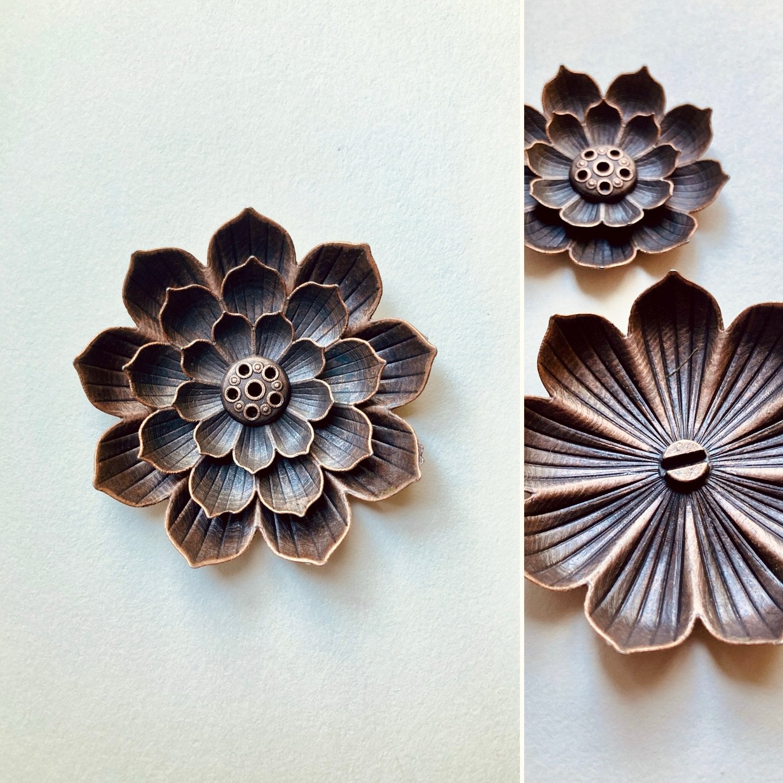 Subtiele Lotus Wierookhouder - 5 cm diameter, Nieuw, Ophalen of Verzenden, Oosters, Metaal