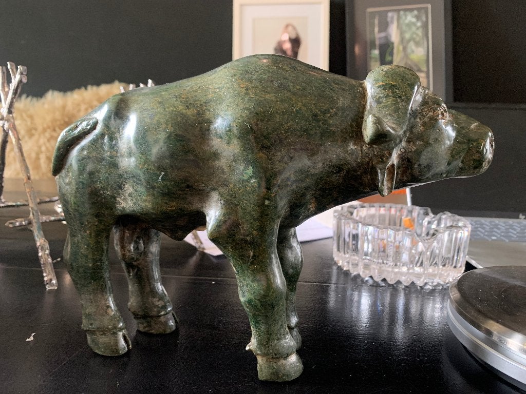 Shona, Verdite en Afrikaanse kunst; buffel, Ophalen of Verzenden, Gebruikt, Dier