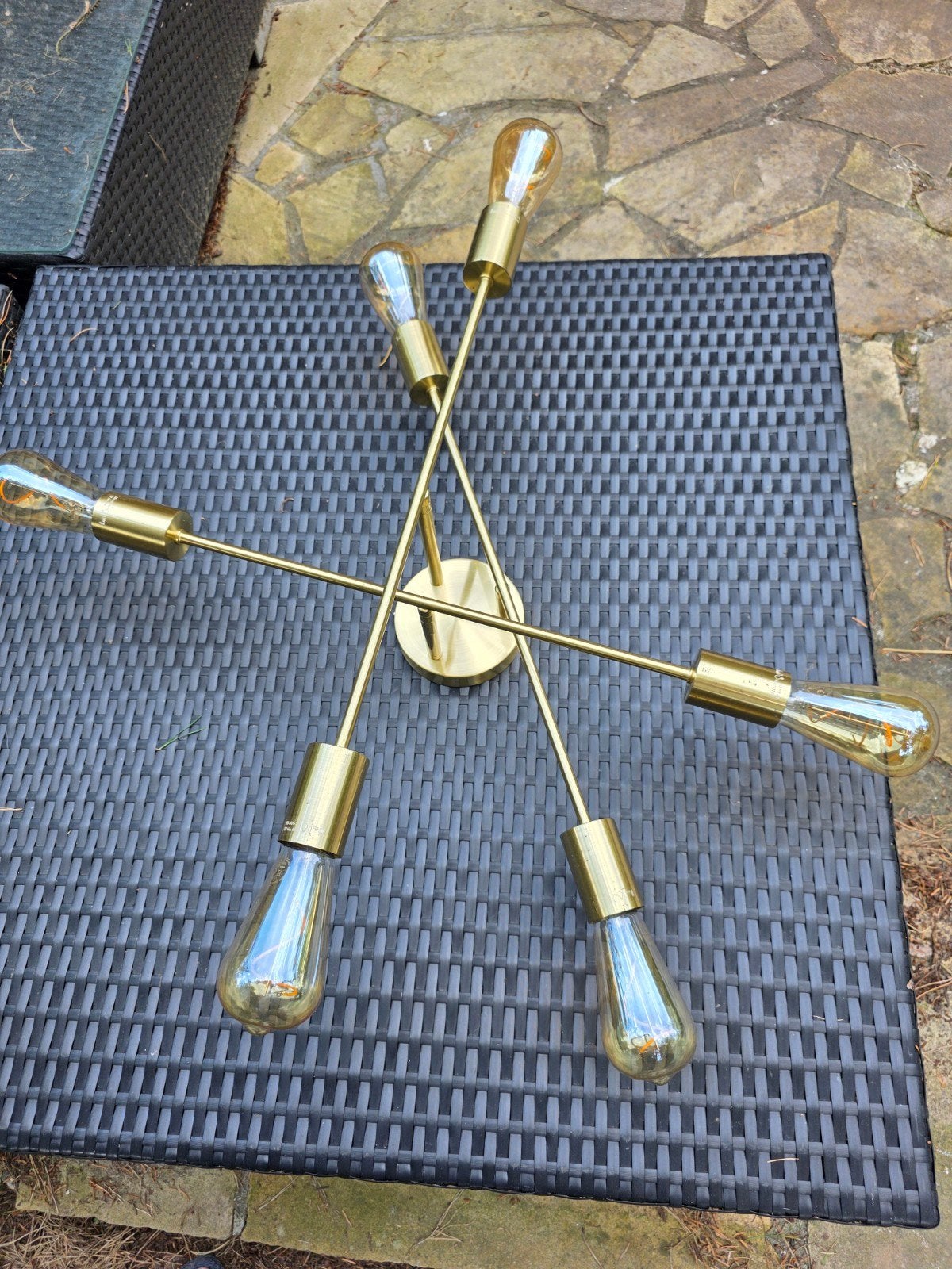 Moderne plafondlamp QAZQA, messing, 6x E27, 82 cm, Huis en Inrichting, Qazqa, Modern, Zo goed als nieuw, Plafondlamp