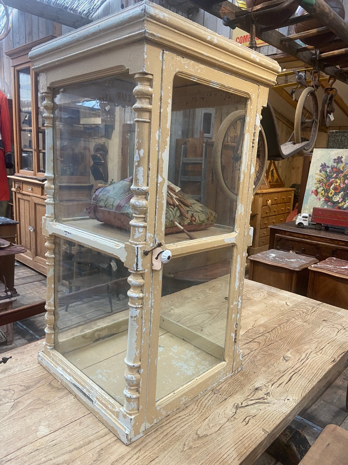 Charmante Franse vitrinekast balievitrine toonbankvitrine, Antiek en Kunst, Antiek | Meubels | Kasten, Ophalen