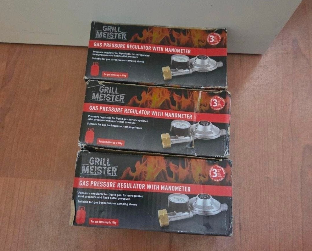 Grill Meister Gasdrukregelaar met manometer (3 stuks), Ophalen, Nieuw, Grill Meister
