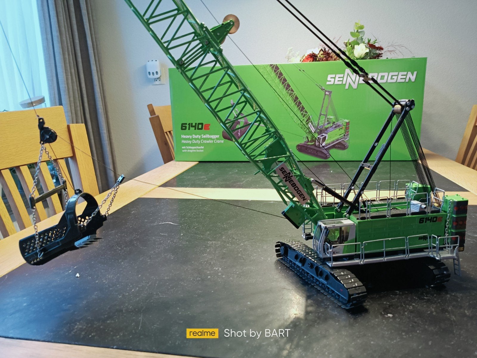 SENNEBOGEN GROTE DRAGLINE MET SLEEPBAK GEEN CONRAD NZG, Ophalen of Verzenden, Nieuw, Hijskraan, Tractor of Landbouw, Overige merken